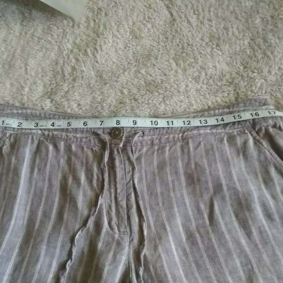 Tommy Bahama Tamil Striped 100% Linen Pants in Taupe - Picture 7 of 8